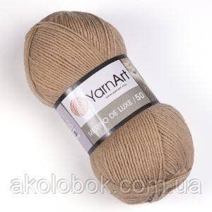 Пряжа для ручного в'язання Yarnart Merino De Luxe 50 ( меріно де люкс 50)зимова пряжа 511 беж 566482553 фото