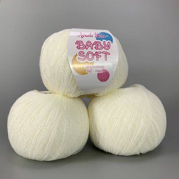 Молочный (002).Пряжа Avanti Yarn Baby Soft 700 м / 50 г . Склад: 100% акрил 5464887777 фото