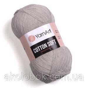 Турецька річна пряжа для в'язання YarnArt Soft Cotton (котон софт) тонкий полухлопок - 49 світло-сірий 681096634 фото