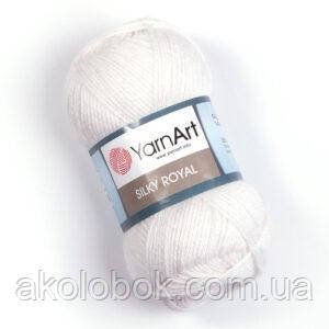 Турецька пряжа для в'язання YarnArt Royal Silk (сілк рояль) мериносова вовна 447 білий 925126908 фото