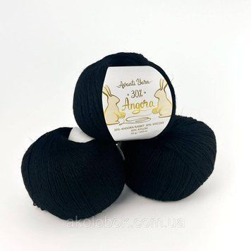 Пряжа ангора Китай AVANTI YARN 30% Ангора 30% Вискоза 40% Нейлон - Н13 насыщенный черный 2527534233 фото