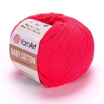 Турецька пряжа для в'язання YarnArt Baby Cotton (бебі котон) 423 малина 1611080424 фото