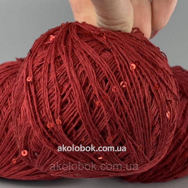 Avanti Yarn пряжа Микропайетка на хлопке (100% Хлопок, Пайетка 3мм) 50г/400м, упаковка 500г - 004 2541270955 фото