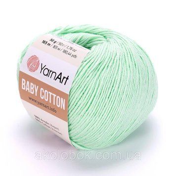 Турецька пряжа для в'язання YarnArt Baby Cotton (бебі котон) 435 м'ята 1611080857 фото