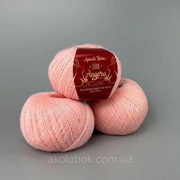 Пряжа ангора 50% Ангора, 50% Нейлон, 350м/50гр Китай AVANTI YARN - F04 персик 2532014842 фото