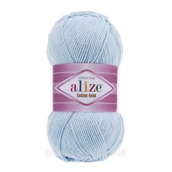 Турецька пряжа для в'язання Alize COTTON GOLD (Котон Голд) полухлопок 513 кристально синій 1157796900 фото