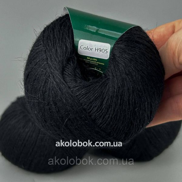 Пряжа для в'язання ангора 70% Ангора, 30% Нейлон, 350м/50гр Китай AVANTI YARN - H905 чорний 2539229248 фото