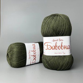Хакі (1346),Пряжа Бавовна- 50% бавовна, 50% акрил,1650 м / 100 г 557689758 фото