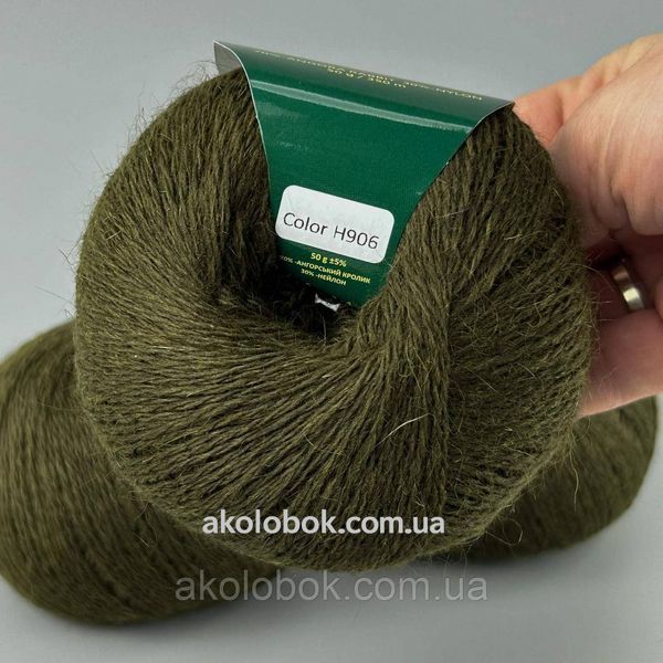 Пряжа для в'язання ангора 70% Ангора, 30% Нейлон, 350м/50гр Китай AVANTI YARN - H906 хакі 2539229912 фото