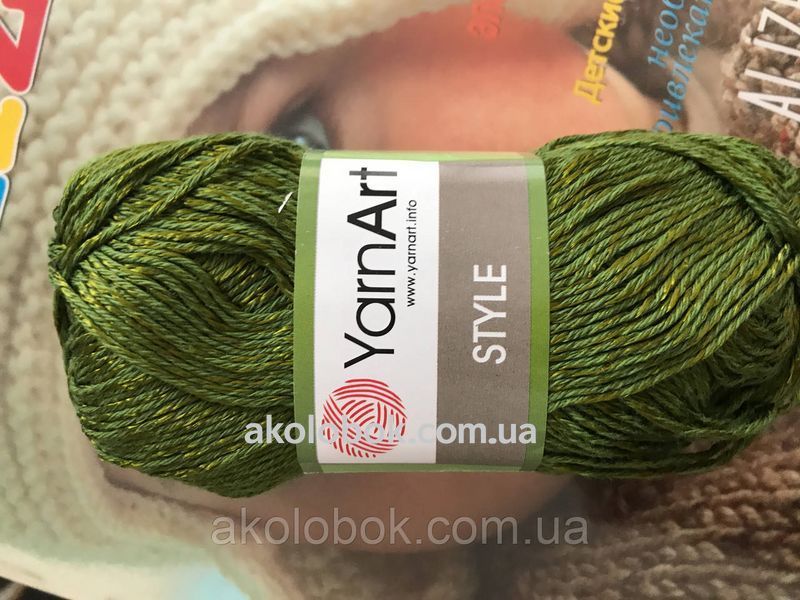 Турецкая летняя пряжа для вязания YarnArt STYLE ( стайл) хлопок с вискозой-679 оливковый 650672493 фото