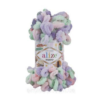 Турецька пряжа для в'язання Alize Puffy Color (пуффи колор) пряжа в'яжеться руками 5938 971971436 фото