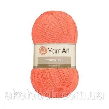 Турецька річна пряжа для в'язання YarnArt Soft Cotton (котон софт) тонкий полухлопок - 61 помаранчевий 681102629 фото