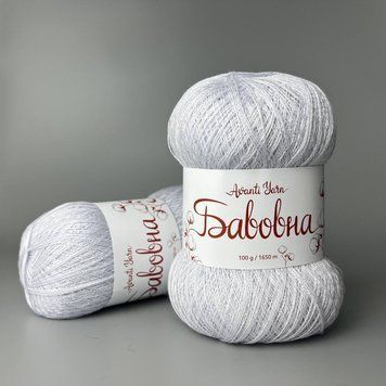 Біло-блакитний (1354),Пряжа Бавовна- 50% бавовна, 50% акрил,1650 м / 100 г 597689758 фото