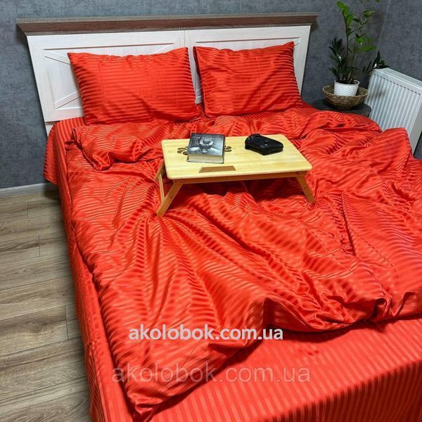 Постільний комплект преміум страйп полісатин алий червоний 2209974053 фото