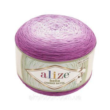 Турецька пряжа для в'язання BELLA OMBRE BATIK (белла амбре батік) бавовна -7429 бузок 1127625354 фото