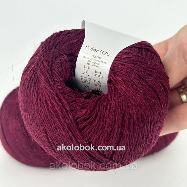 Пряжа ангора Китай AVANTI YARN 30% Ангора 30% Вискоза 40% Нейлон - Н26 бордово-коричневый меланж 2527582506 фото