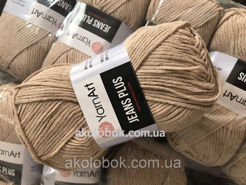 Турецкая пряжа для вязания YarnArt Jeans Plus (джинс плюс) полухлопок толстая пряжа 87 беж 1304249590 фото