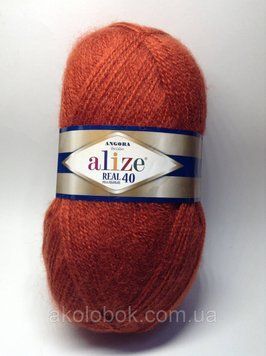 Пряжа для ручного в'язання Alize ANGORA REAL 40 (Алізе ангора реал 40) 36 теракот 1487670456 фото