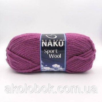 Турецька пряжа для в'язання Nako sport wool (спорт вул) товста пряжа 1048 фиалка 2287919544 фото