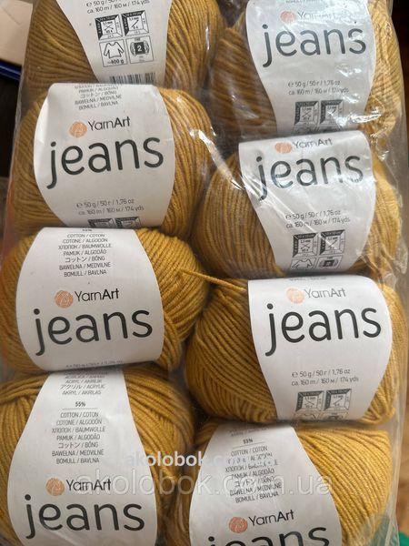 Турецкая пряжа для вязания YarnArt Jeans (Джинс) полухлопок 84 шафран 1703717334 фото
