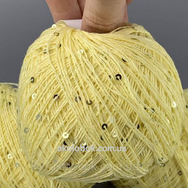 Avanti Yarn пряжа Микропайетка на хлопке (100% Хлопок, Пайетка 3мм) 50г/400м, упаковка 500г - 025 2541278022 фото