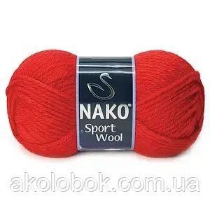 Турецька пряжа для в'язання Nako sport wool (спорт вул) товста пряжа 10701 алий червоний 2287920242 фото