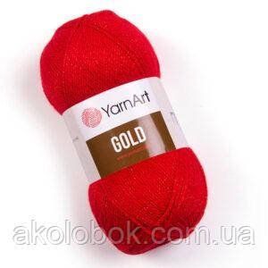 Турецкая пряжа для вязания YarnArt Gold (голд) акрил с рюликсом 9352 красный 587186237 фото