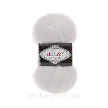 Турецкая пряжа для вязания MOHAIR CLASSIC (Мохер классик ) - 55 белый 642848454 фото
