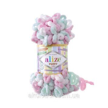 Турецька пряжа для в'язання Alize Puffy Color (пуффи колор) пряжа в'яжеться руками 6052 1126069310 фото