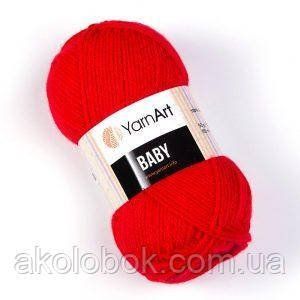 Турецька пряжа для в'язання YarnArt Baby(бебі) дитячий яскравий акрил -156 червоний 689118415 фото