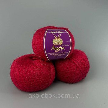 Пряжа ангора Premium EF микро пайетка/люрекс 50% Ангора, 40% Нейлон, 10% Пайетка и Люрекс - EF42-2007 вишневый 2540057341 фото