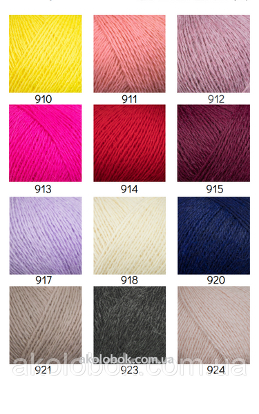 Пряжа для в'язання ангора 70% Ангора, 30% Нейлон, 350м/50гр Китай AVANTI YARN - H913 світло-рожевий 2539230559 фото