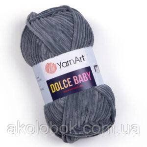 Турецкая пряжа для вязания YarnArt Dolce Baby (дольче беби) велюр 760 серый 1256750673 фото