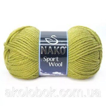 Турецька пряжа для в'язання Nako sport wool (спорт вул) товста пряжа 13872 салат 2287923299 фото