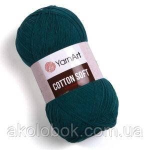 Турецкая летняя пряжа для вязания YarnArt Cotton Soft (котон софт) тонкий полухлопок - 63 петроль 1488141643 фото