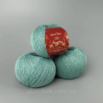 Пряжа ангора 50% Ангора, 50% Нейлон, 350м/50гр Китай AVANTI YARN - F15 зелена м ята 2532083920 фото
