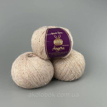 Пряжа ангора Premium EF пайетка/люрекс 50% Ангора, 40% Нейлон, 10% Пайетка и Люрекс - EF53-2028 бежевый меланж 2540057784 фото