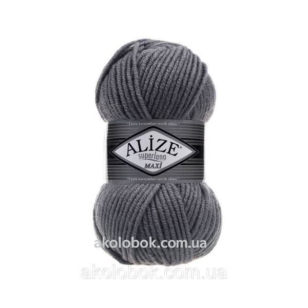 Турецкая пряжа для вязания Alize SUPERLANA MAXİ (Суперлана макси) толстая пряжа 87 серый 555110921 фото