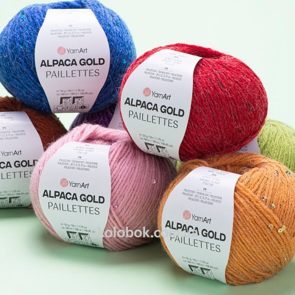 Турецька пряжа для в'язання Пряжа Alpaca Gold Paillettes (альпака голд паетки) 9309 синій 2524927778 фото