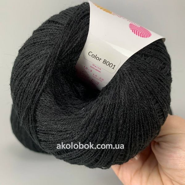 Черный (001)  Пряжа Avanti Yarn Baby Soft  700 м / 50 г . Склад: 100% акрил 777777 фото