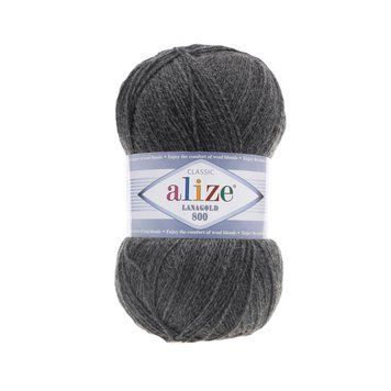 Пряжа для ручного в'язання Alize LANAGOLD 800 (Алізе ланаголд 800) 182 темно-сірий 482172878839 фото