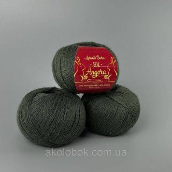 Пряжа ангора 50% Ангора, 50% Нейлон, 350м/50гр Китай AVANTI YARN - F22 військовий 2532085949 фото