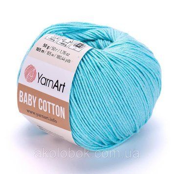 Турецька пряжа для в'язання YarnArt Baby Cotton (беби котон) 446 бірюза 1810864620 фото
