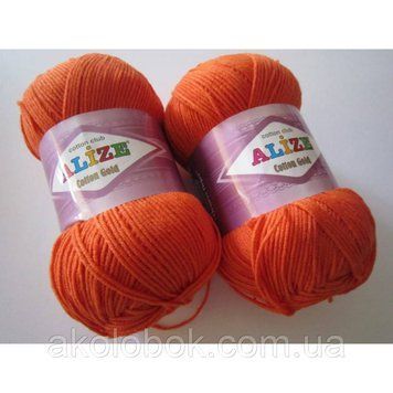 Турецька пряжа для в'язання Alize COTTON GOLD (Котон Голд) полухлопок 37 яскраво помаранчевий 1444005633 фото