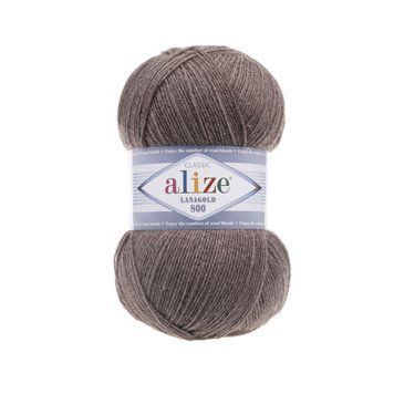 Пряжа для ручного вязания Alize LANAGOLD 800 (Ализе ланаголд 800) 240 гречка 5412172828839 фото