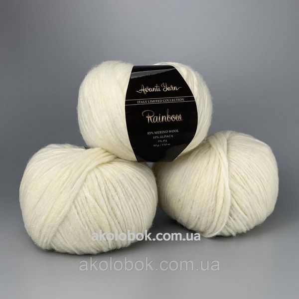 Итальянская пряжа Меринос с Альпакой Rainbow AVANTI YARN- 101 крем 2526802313 фото