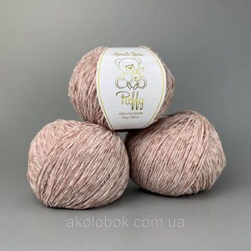 Avanti Yarn пряжа PUFFY микровелюр (100% полиэстер) 50гр/300м, упаковка 500г - 544 пудра 2553141575 фото