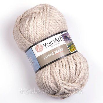 Пряжа для ручного в'язання YarnArt Alpine Maxi (Альпін максі) товста зимова пряжа нитки 665 сероват 568052699 фото