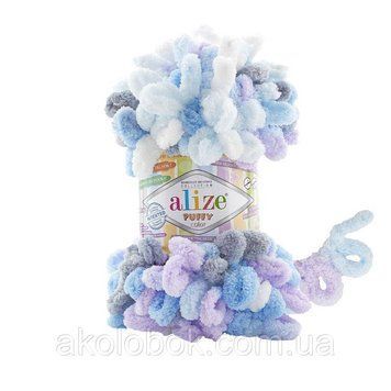 Турецька пряжа для в'язання Alize Puffy Color (пуффи колор) пряжа в'яжеться руками 6524 2004061736 фото