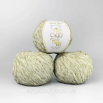 Avanti Yarn пряжа PUFFY микровелюр (100% полиэстер) 50гр/300м, упаковка 500г - 549 светлая оливка 2553143417 фото